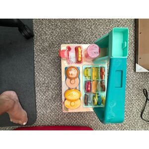 B. toys- Mini Chef - Build-a-Burger Playset- Pretend Play Wooden Burger Play Set